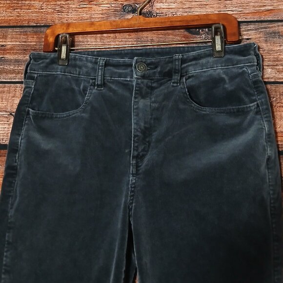 American Eagle Pants Size 12 Corduroy High Rise Jegging Gray Storm Super Stretch - Picture 4 of 10
